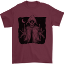 Grim Reaper Finger Flip Skull Biker Funny Mens T-Shirt Cotton Gildan Maroon