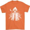 Grim Reaper Finger Flip Skull Biker Funny Mens T-Shirt Cotton Gildan Orange
