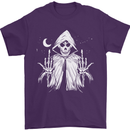 Grim Reaper Finger Flip Skull Biker Funny Mens T-Shirt Cotton Gildan Purple