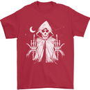 Grim Reaper Finger Flip Skull Biker Funny Mens T-Shirt Cotton Gildan Red
