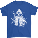 Grim Reaper Finger Flip Skull Biker Funny Mens T-Shirt Cotton Gildan Royal Blue