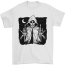 Grim Reaper Finger Flip Skull Biker Funny Mens T-Shirt Cotton Gildan White