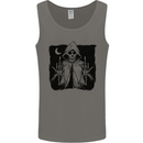 Grim Reaper Finger Flip Skull Biker Funny Mens Vest Tank Top Charcoal