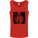 Grim Reaper Finger Flip Skull Biker Funny Mens Vest Tank Top Red