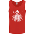 Grim Reaper Finger Flip Skull Biker Funny Mens Vest Tank Top Red