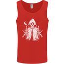 Grim Reaper Finger Flip Skull Biker Funny Mens Vest Tank Top Red