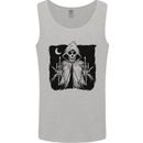 Grim Reaper Finger Flip Skull Biker Funny Mens Vest Tank Top Sports Grey