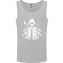Grim Reaper Finger Flip Skull Biker Funny Mens Vest Tank Top Sports Grey