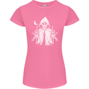 Grim Reaper Finger Flip Skull Biker Funny Womens Petite Cut T-Shirt Azalea