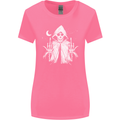 Grim Reaper Finger Flip Skull Biker Funny Womens Wider Cut T-Shirt Azalea