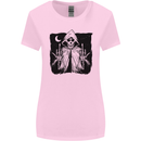 Grim Reaper Finger Flip Skull Biker Funny Womens Wider Cut T-Shirt Light Pink