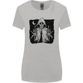 Grim Reaper Finger Flip Skull Biker Funny Womens Wider Cut T-Shirt Sports Grey