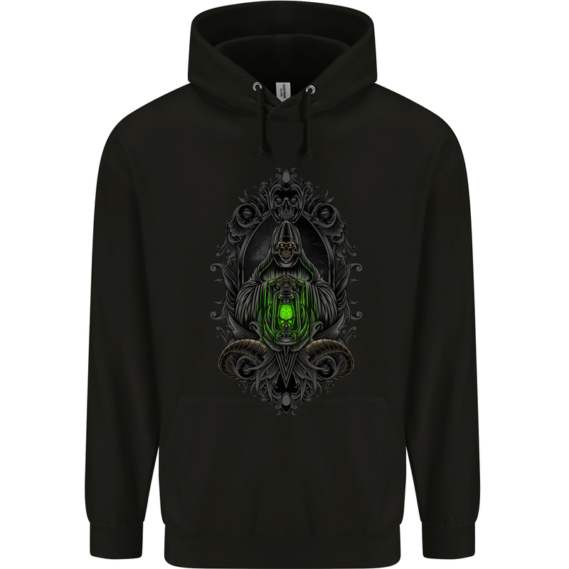 Grim Reaper Gothic Skull Heavy Metal Mens 80% Cotton Hoodie Black