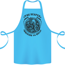 Grim Reaper Motorbike Motorcycle Biker Cotton Apron 100% Organic Turquoise