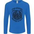 Grim Reaper Motorbike Motorcycle Biker Mens Long Sleeve T-Shirt Royal Blue
