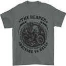 Grim Reaper Motorbike Motorcycle Biker Mens T-Shirt Cotton Gildan Charcoal