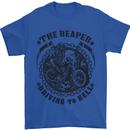 Grim Reaper Motorbike Motorcycle Biker Mens T-Shirt Cotton Gildan Royal Blue