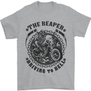 Grim Reaper Motorbike Motorcycle Biker Mens T-Shirt Cotton Gildan Sports Grey