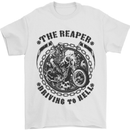 Grim Reaper Motorbike Motorcycle Biker Mens T-Shirt Cotton Gildan White