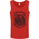 Grim Reaper Motorbike Motorcycle Biker Mens Vest Tank Top Red