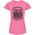 Grim Reaper Motorbike Motorcycle Biker Womens Petite Cut T-Shirt Azalea