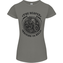 Grim Reaper Motorbike Motorcycle Biker Womens Petite Cut T-Shirt Charcoal