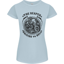 Grim Reaper Motorbike Motorcycle Biker Womens Petite Cut T-Shirt Light Blue