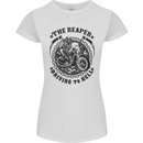 Grim Reaper Motorbike Motorcycle Biker Womens Petite Cut T-Shirt White