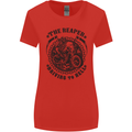 Grim Reaper Motorbike Motorcycle Biker Womens Wider Cut T-Shirt Red
