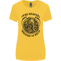 Grim Reaper Motorbike Motorcycle Biker Womens Wider Cut T-Shirt Yellow