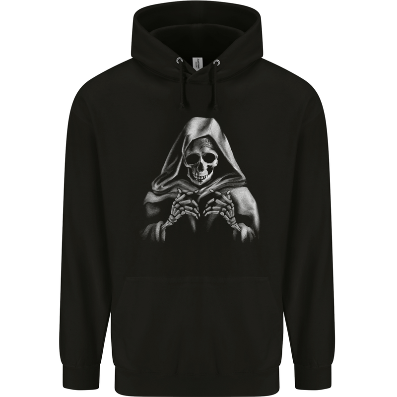 Grim Reaper Skull Childrens Kids Hoodie Black
