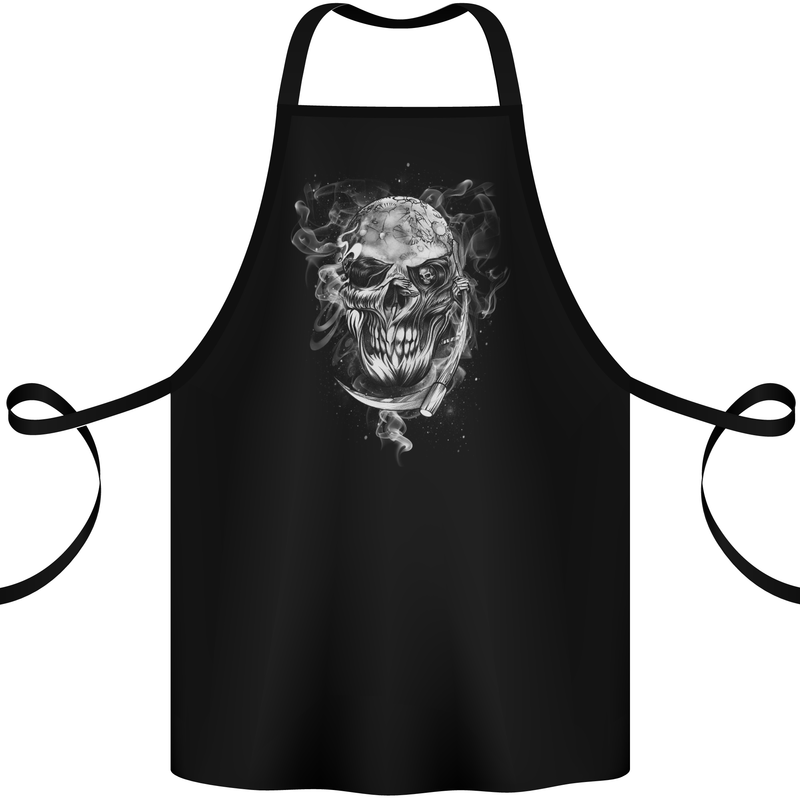 Grim Reaper Skull Death Biker Motorcycle Cotton Apron 100% Organic Black