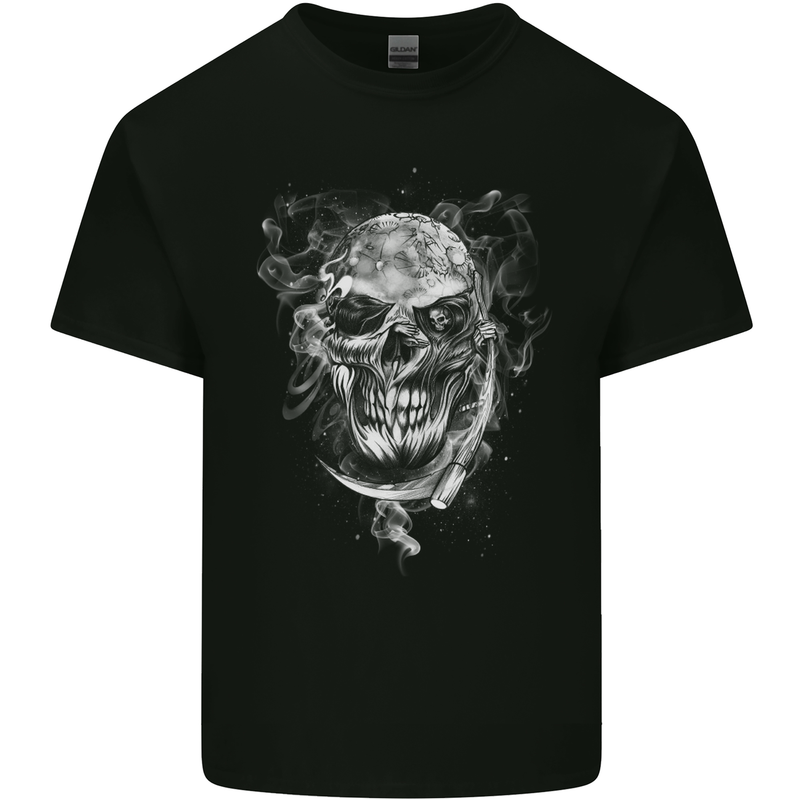 Grim Reaper Skull Death Biker Motorcycle Mens Cotton T-Shirt Tee Top Black