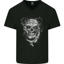 Grim Reaper Skull Death Biker Motorcycle Mens V-Neck Cotton T-Shirt Black