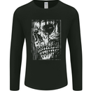 Grim Reaper Skull Gothic Biker Demon Mens Long Sleeve T-Shirt Black
