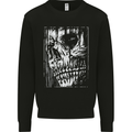 Grim Reaper Skull Gothic Biker Demon Mens Sweatshirt Jumper Black