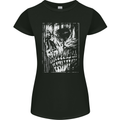 Grim Reaper Skull Gothic Biker Demon Womens Petite Cut T-Shirt Black