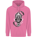 Grim Reaper Time Biker Skull Rock Music Childrens Kids Hoodie Azalea