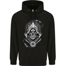 Grim Reaper Time Biker Skull Rock Music Childrens Kids Hoodie Black