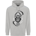 Grim Reaper Time Biker Skull Rock Music Childrens Kids Hoodie Sports Grey