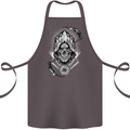 Grim Reaper Time Biker Skull Rock Music Cotton Apron 100% Organic Dark Grey