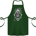 Grim Reaper Time Biker Skull Rock Music Cotton Apron 100% Organic Forest Green