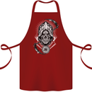 Grim Reaper Time Biker Skull Rock Music Cotton Apron 100% Organic Maroon