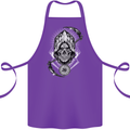 Grim Reaper Time Biker Skull Rock Music Cotton Apron 100% Organic Purple