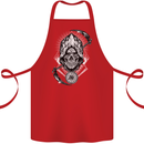 Grim Reaper Time Biker Skull Rock Music Cotton Apron 100% Organic Red