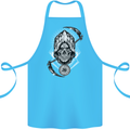 Grim Reaper Time Biker Skull Rock Music Cotton Apron 100% Organic Turquoise