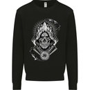 Grim Reaper Time Biker Skull Rock Music Kids Sweatshirt Jumper Black