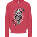 Grim Reaper Time Biker Skull Rock Music Kids Sweatshirt Jumper Heliconia