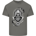 Grim Reaper Time Biker Skull Rock Music Kids T-Shirt Childrens Charcoal