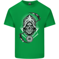 Grim Reaper Time Biker Skull Rock Music Kids T-Shirt Childrens Irish Green